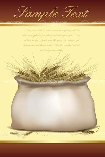 Bag of Wheat Spikes with Sample Text